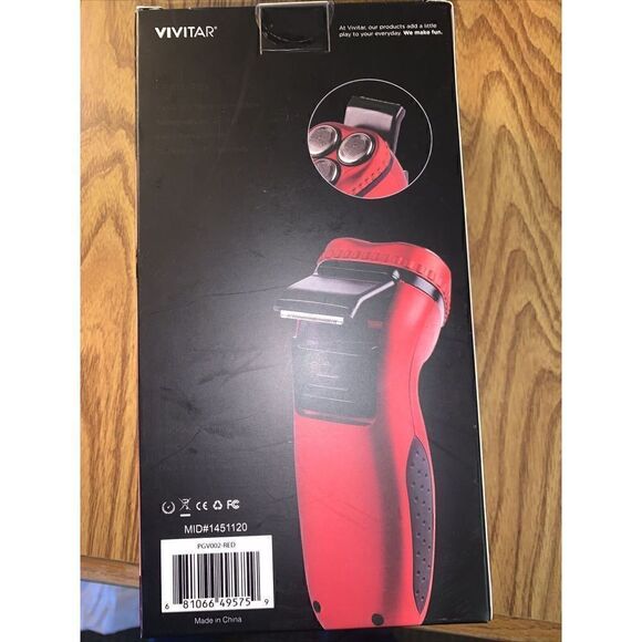 VIVITAR Beard Hair RECHARGEABLE 3-HEAD ROTARY Smooth SHAVER w/ POP-UP TRIMMER - Picture 2 of 2